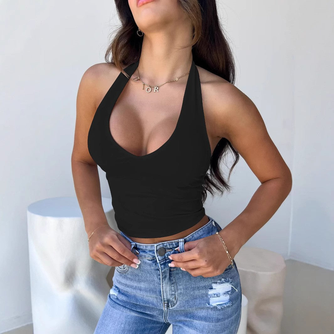 Damen einseitig über Kreuz geschnittenes Neckholder-Top Lisslune