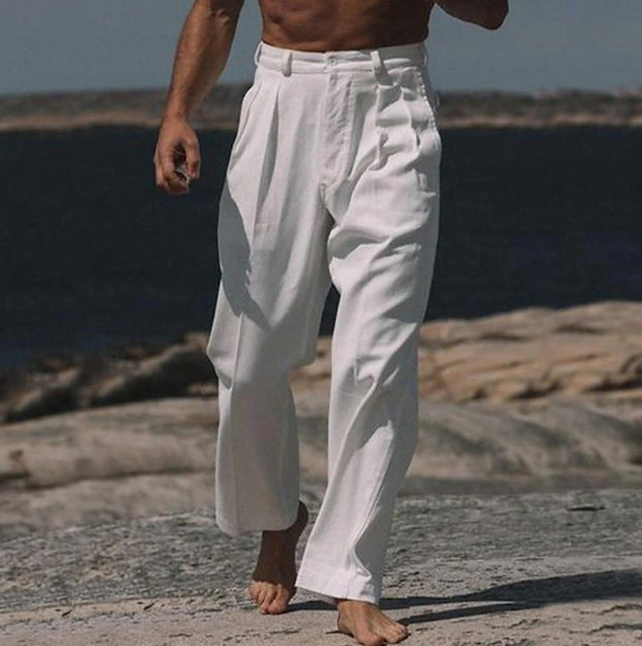 Men's elegant linen trousers with wide cut and high wearing comfort Lisslune