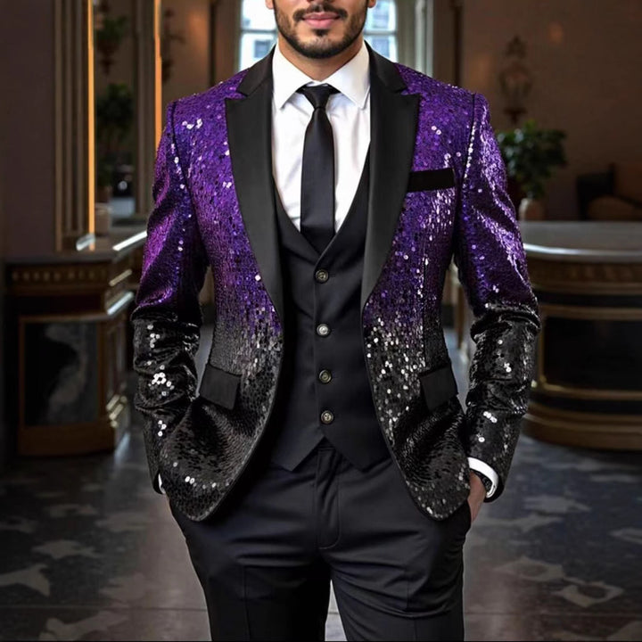 Men's elegant sequin blazer with modern cut Lisslune