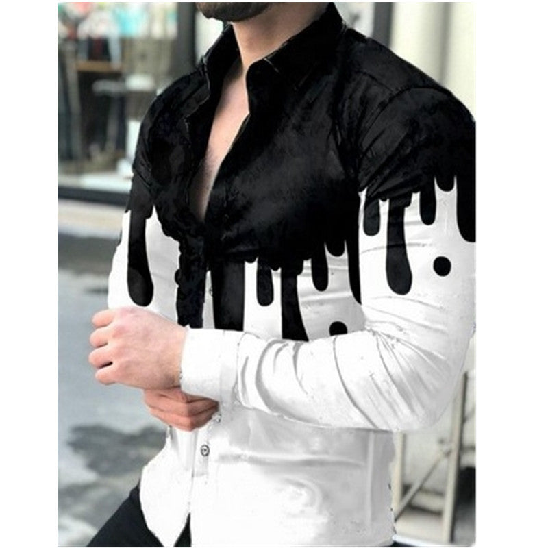 Men's shirt with modern geometric pattern Lisslune