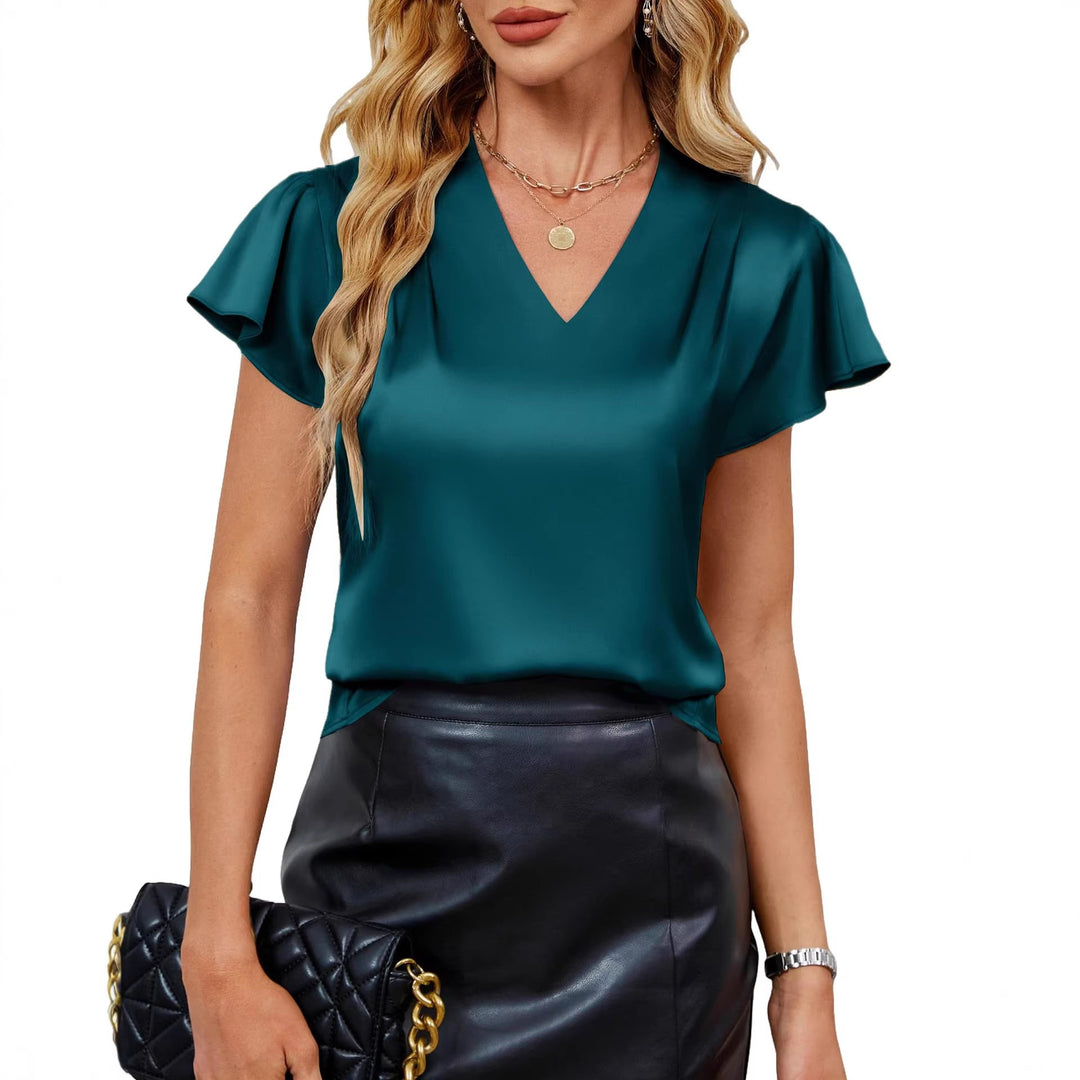 Women's silk blouse with narrow wing sleeves Lisslune