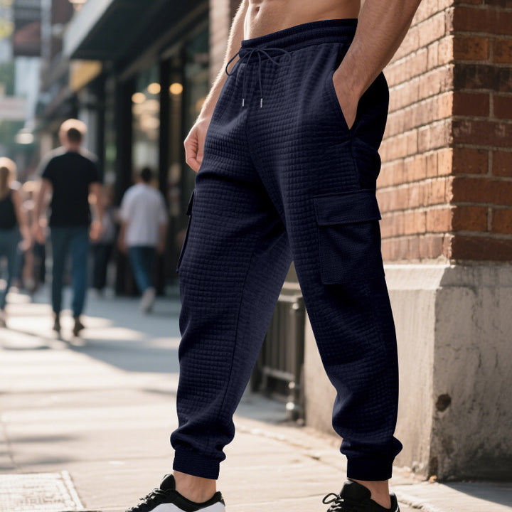Men's cargo jogging pants with breathable side pockets and elastic waistband Lisslune