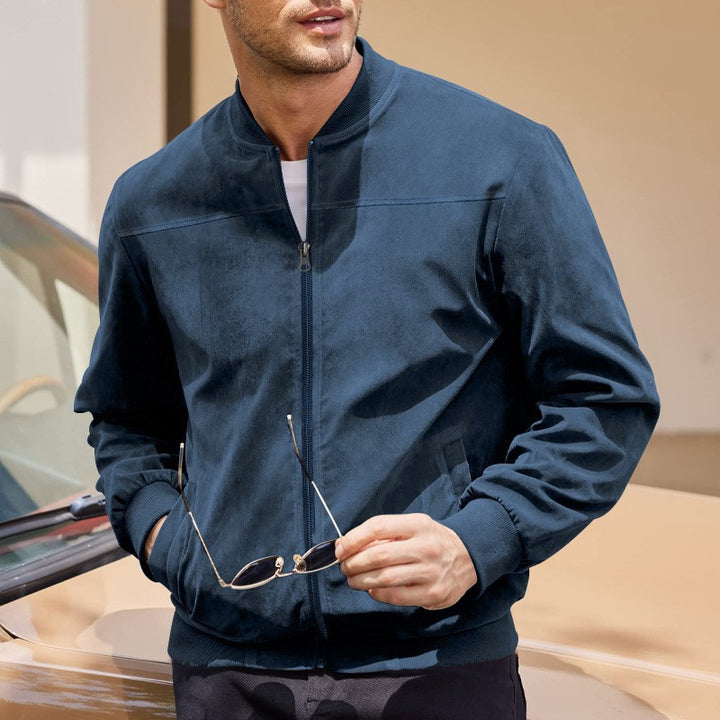 Men's bomber jacket made of soft artificial leather Lisslune