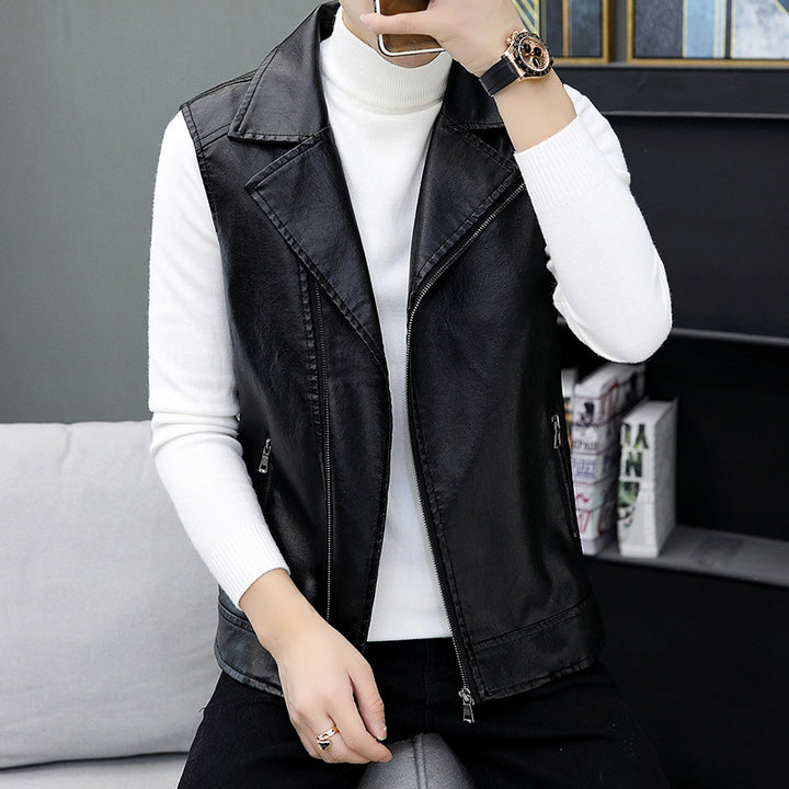Men's Casual Synthetic Leather Vest Lisslune