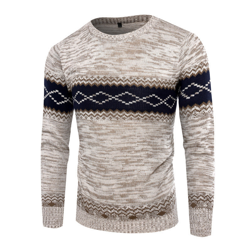 Men's knitted sweater with modern geometric pattern Lisslune