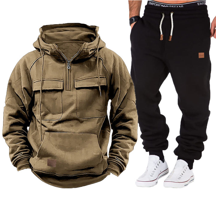 Men's functional hoodie with full-length zipper and practical pockets Lisslune