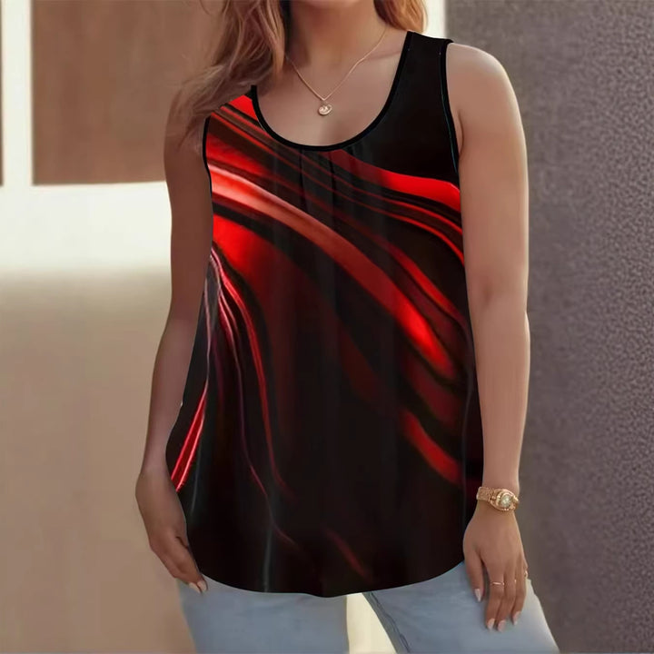 Damen Elegantes ärmelloses Oberteil mit modernem Wellendesign Lisslune
