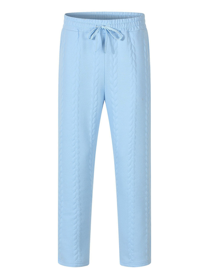 Men's Casual Stretch Pants with Drawstring and Textured Design Lisslune