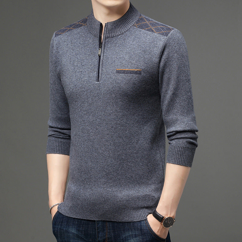Men's Fashionable Pullover with Stand-Up Collar Lisslune