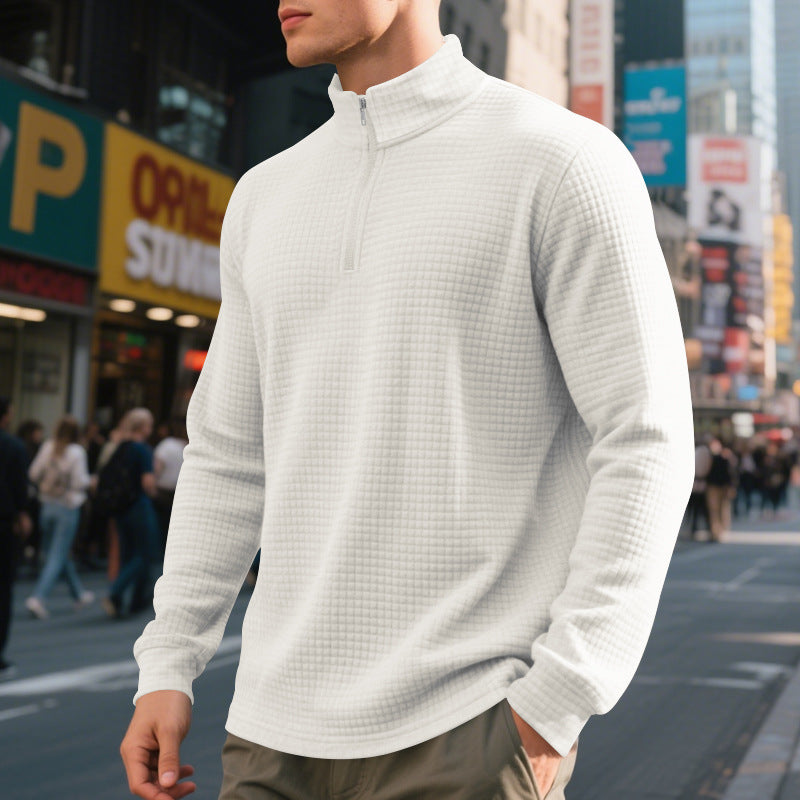Men's functional sweater with stand-up collar and modern zipper Lisslune