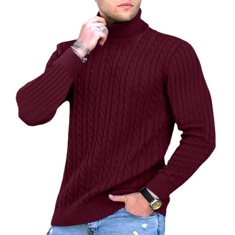 Men's trendy knitted turtleneck sweater Lisslune