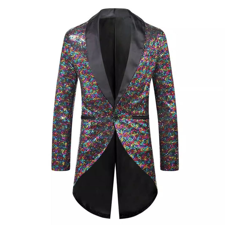 Men's Glittering Suit Blazer with Elegant Shawl Collar Lisslune