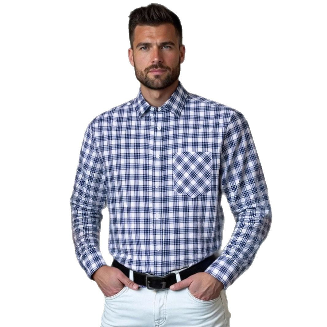 Men's classic checked long sleeve shirt Lisslune