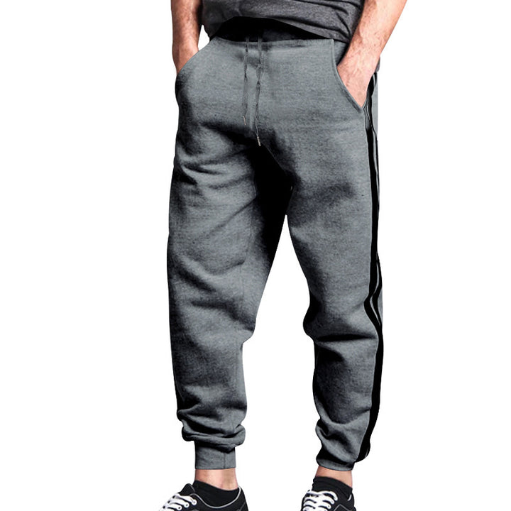 Men's comfortable casual jogging pants with side stripes and elastic waistband Lisslune