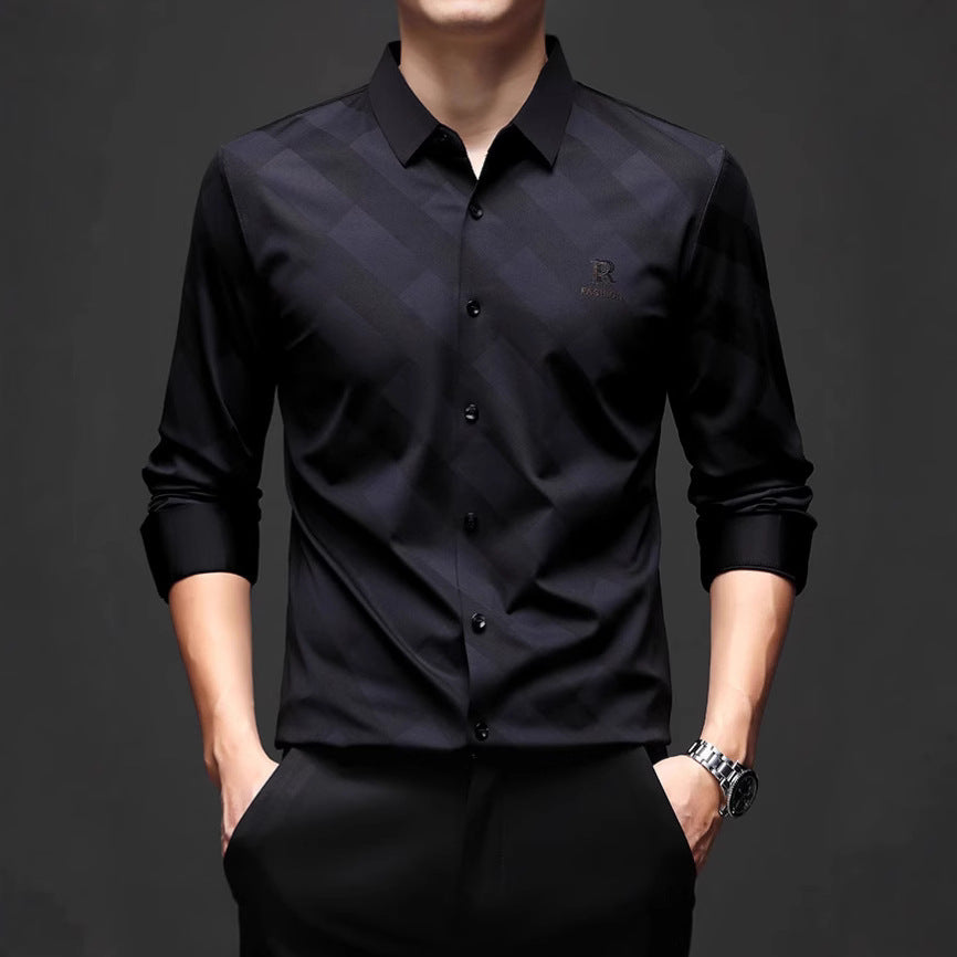 Men's Elegant Shirt with Modern Check Design Lisslune