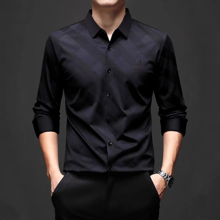 Men's Elegant Shirt with Modern Check Design Lisslune