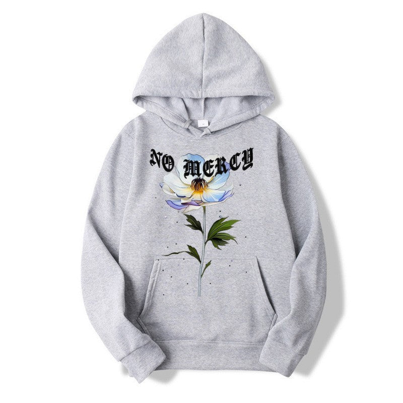Women's hoodie with floral print and prominent lettering Lisslune