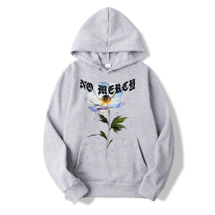 Women's hoodie with floral print and prominent lettering Lisslune