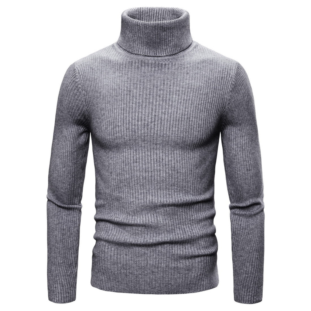 Men's turtleneck sweater made of soft knitted fabric with ribbed structure Lisslune