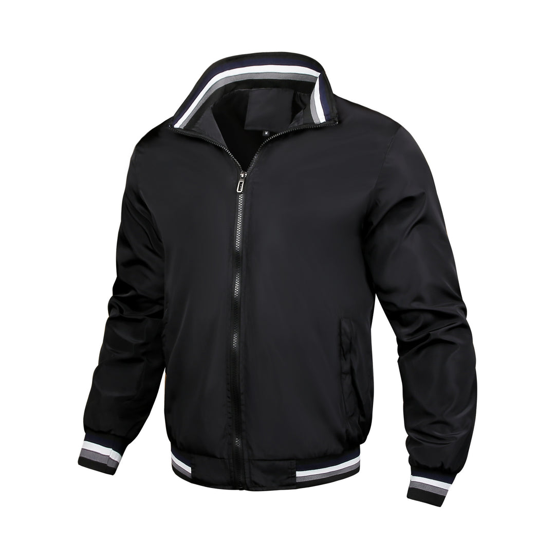 Men's sporty bomber jacket with modern contrast details and high collar Lisslune