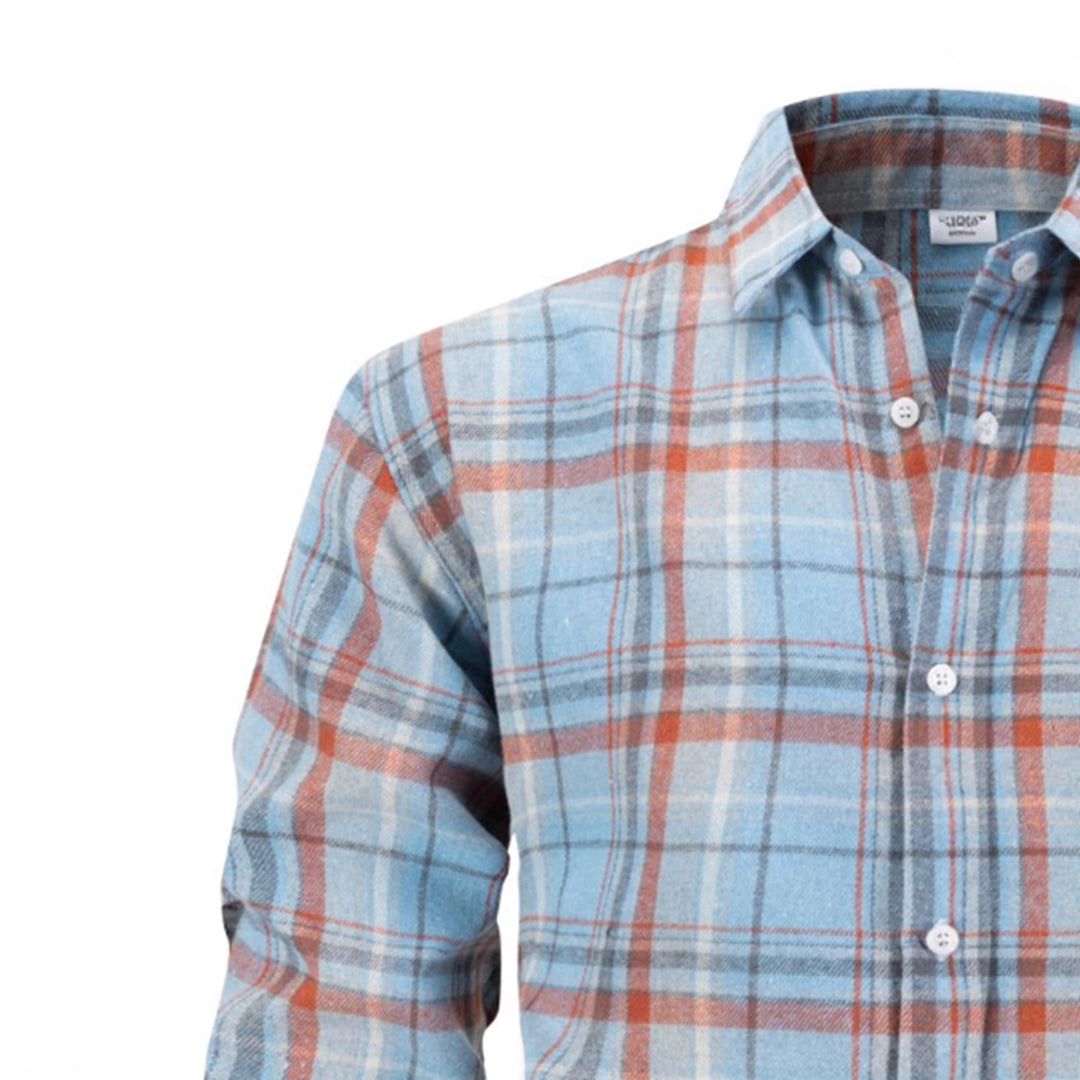 Men's casual flannel shirt with modern check pattern Lisslune