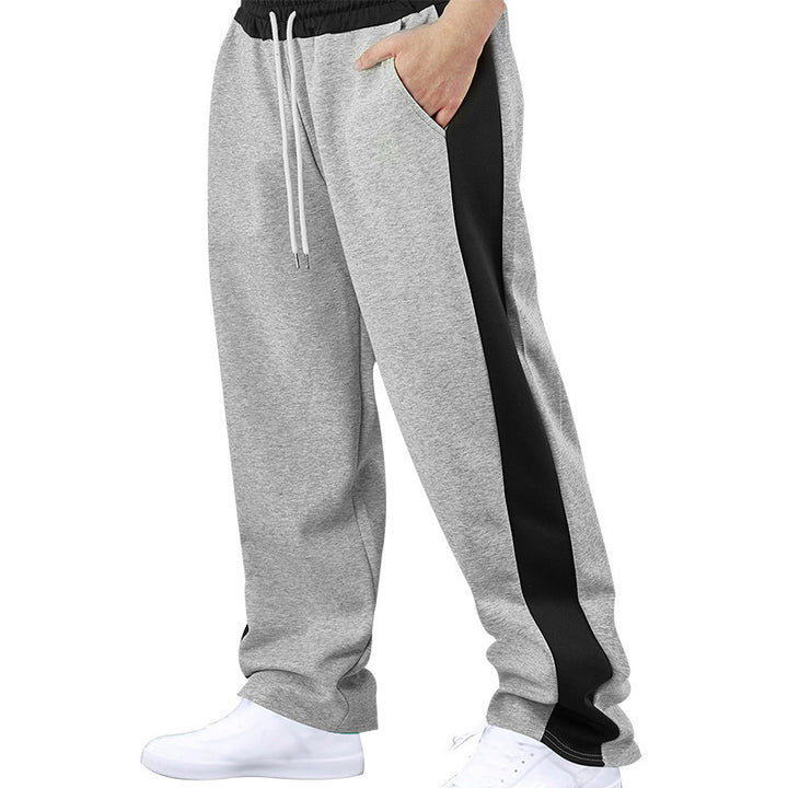 Men's Comfortable Sporty Jogging Pants with Elastic Waistband and Contrasting Side Inserts Lisslune