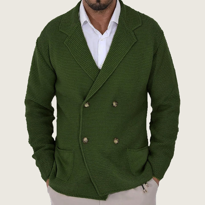 Men's cardigan with fashionable shawl collar and decorative buttons Lisslune