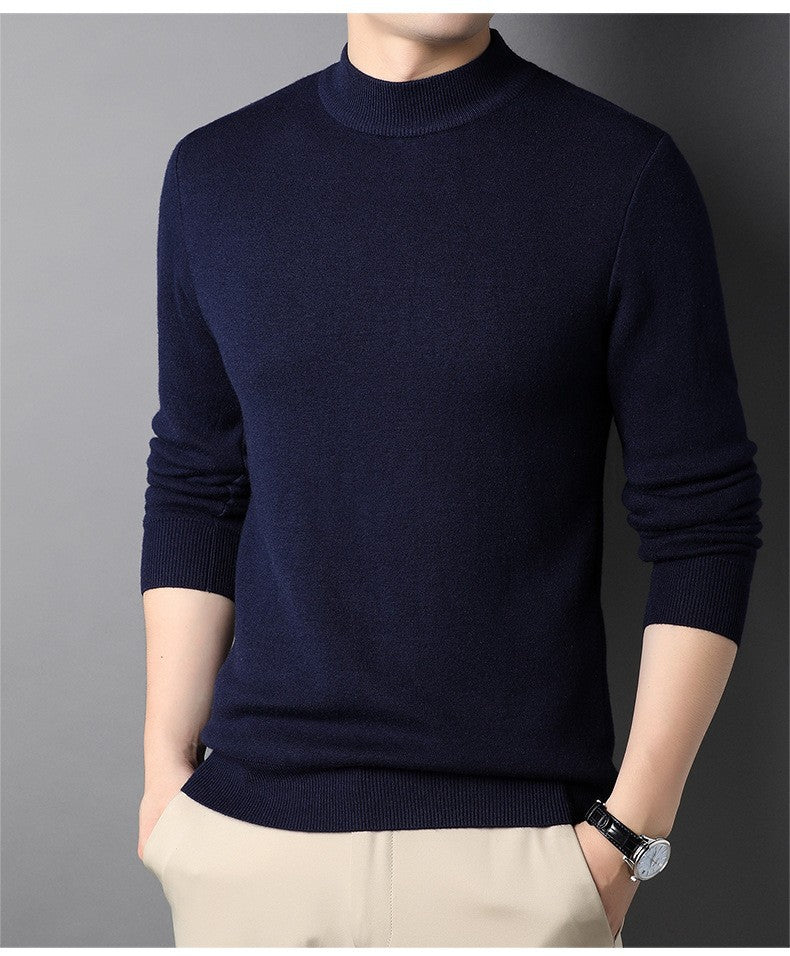 Men's fine-knit sweater with turtleneck and soft materials Lisslune