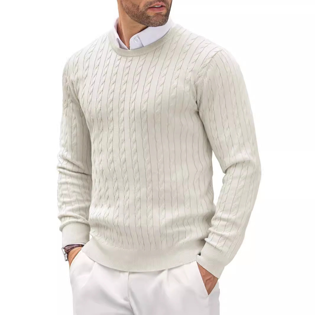 Men's knit sweater with textured cable pattern Lisslune