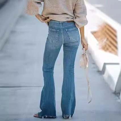 Damen zeitlose Jeans im modernen Schnitt mit cropped Bein Lisslune