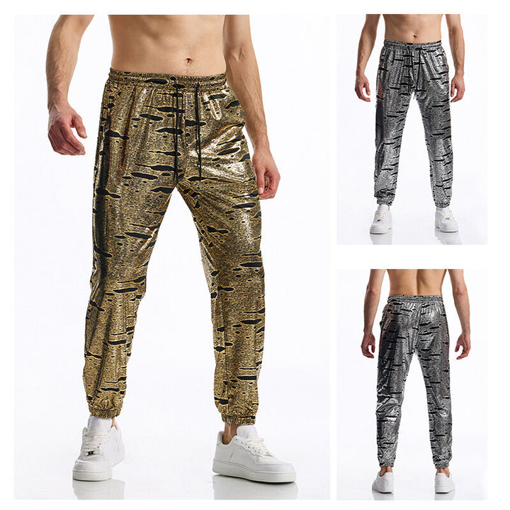 Men's sporty jogger pants with glossy finish Lisslune