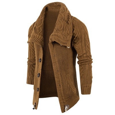 Men's cardigan with shawl collar and wooden buttons Lisslune