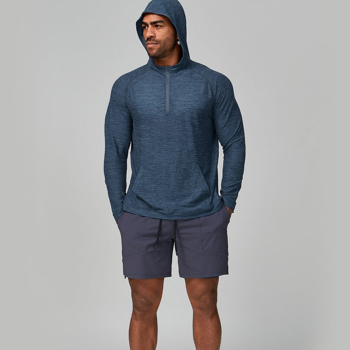 Men's Sporty Long Sleeve Shirt with Hood Lisslune