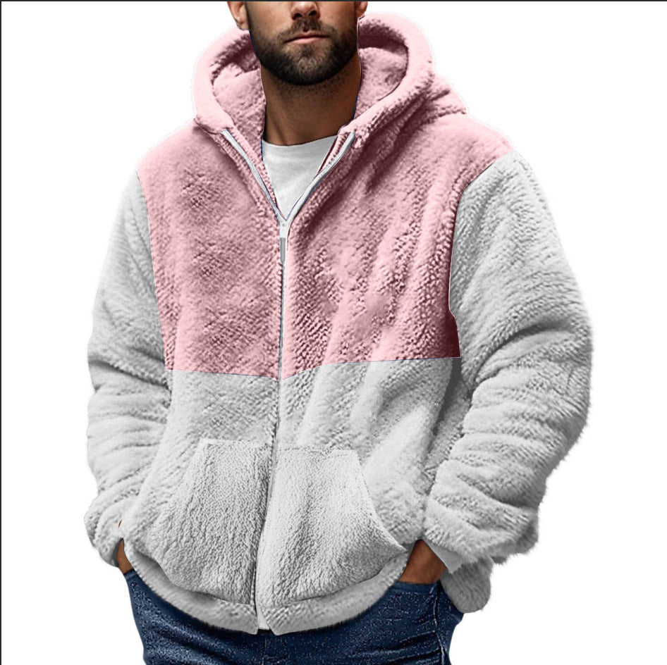 Men's cozy fleece jacket with practical pockets and high collar Lisslune