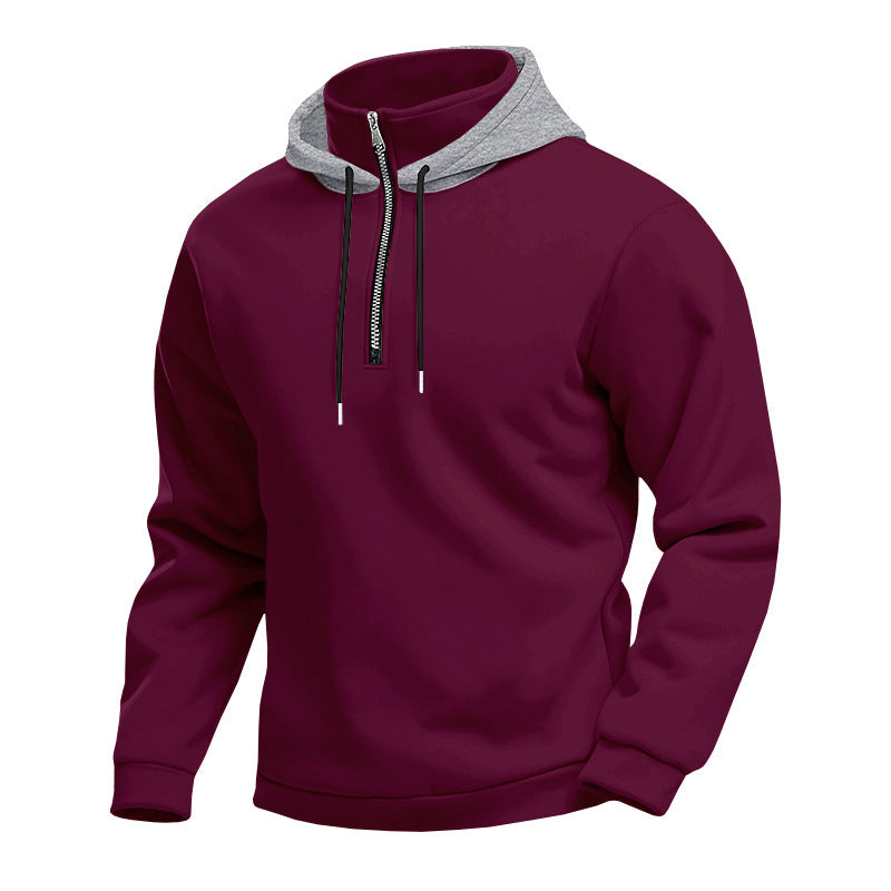 Men's hoodie with half zipper and inner drawstring Lisslune