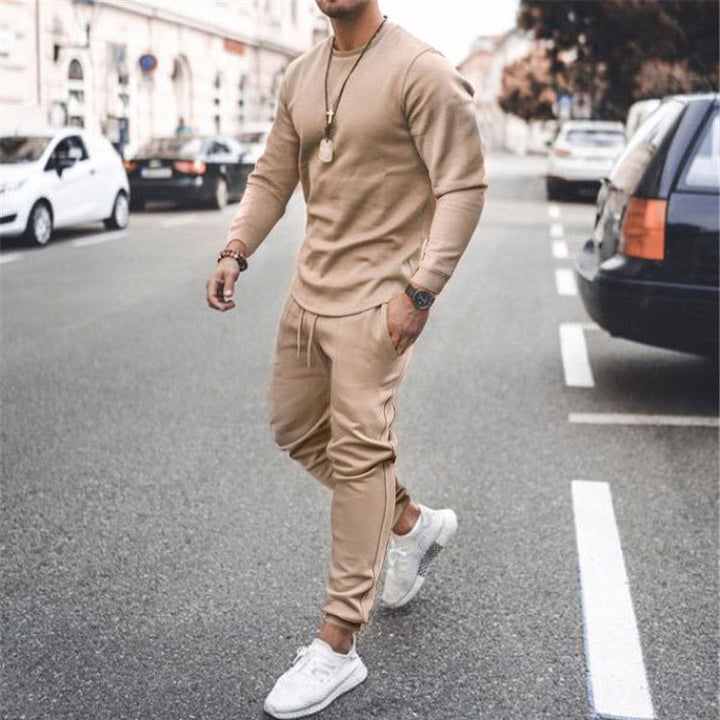 Men's sporty leisure set with long-sleeved outerwear and comfortable joggers Lisslune