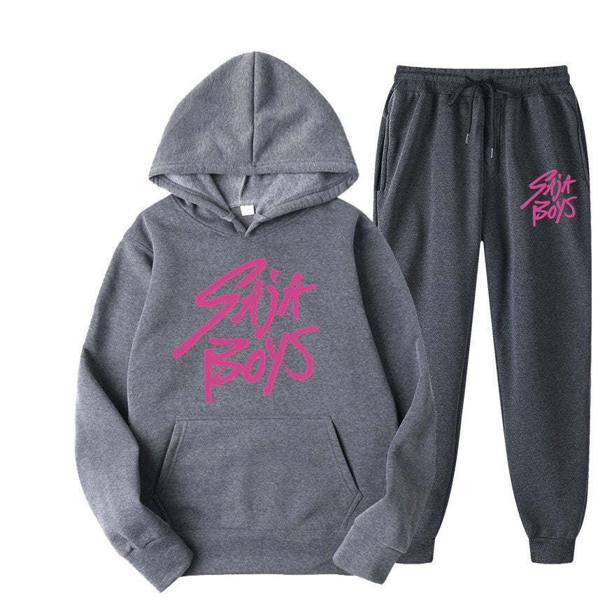 Women's hoodie and jogger set with modern graphic print Lisslune
