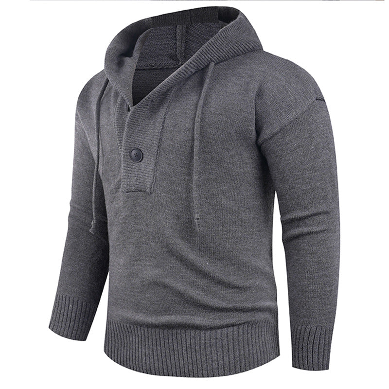 Men's stylish hooded sweatshirt with button detail Lisslune