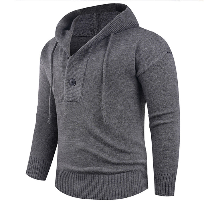 Men's stylish hooded sweatshirt with button detail Lisslune