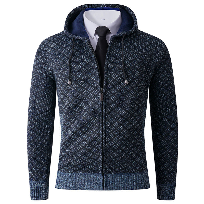 Men's elegant hooded jacket with textured pattern Lisslune