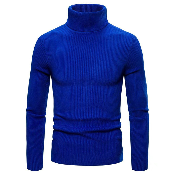 Men's high-quality turtleneck sweater made of fine rib knit Lisslune