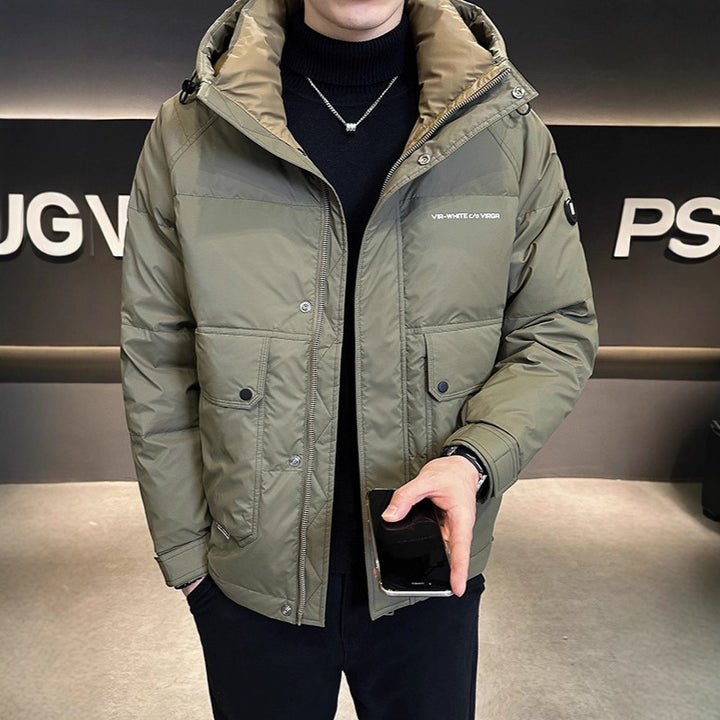 Men's Sporty Winter Jacket with Practical Hood Design Lisslune
