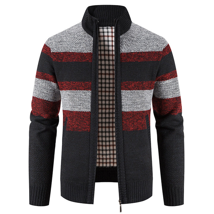 Men's fashionable cardigan with a modern and versatile check pattern Lisslune