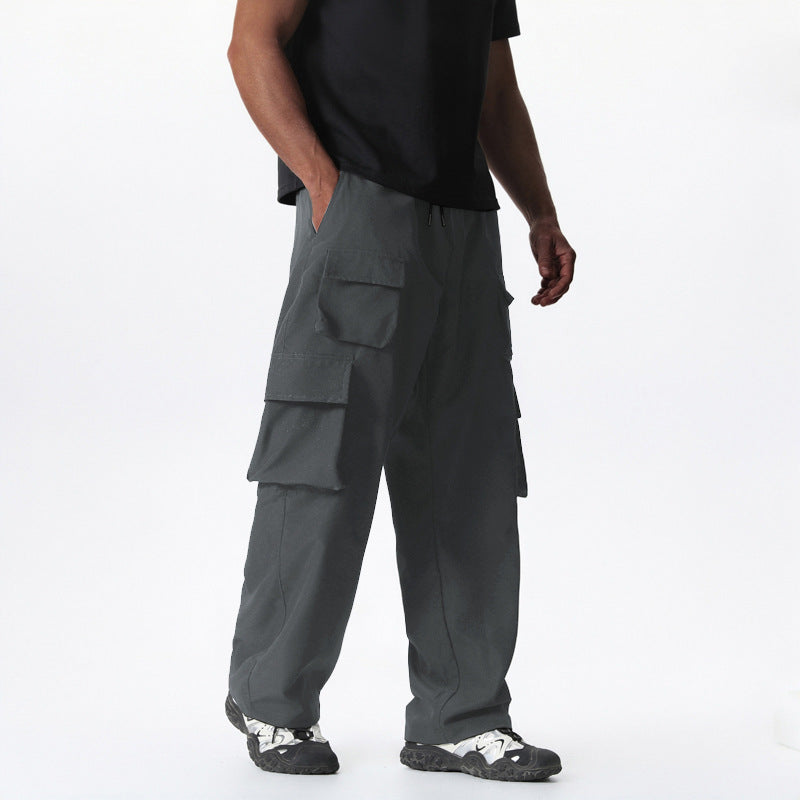 Men's cargo pants with versatile pockets and elastic waistband Lisslune