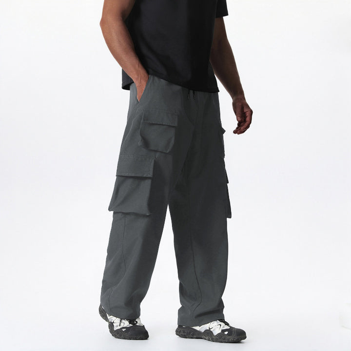 Men's cargo pants with versatile pockets and elastic waistband Lisslune