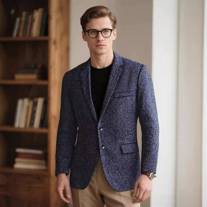 Men's Smart-Casual Blazer with Textured Fabric Lisslune