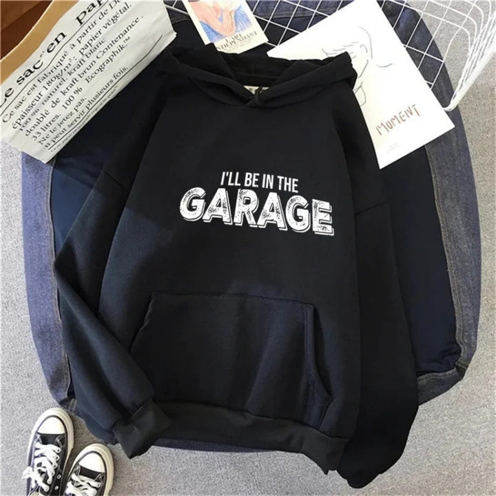 Womens Hoodie with Creative Garage Motif Lisslune