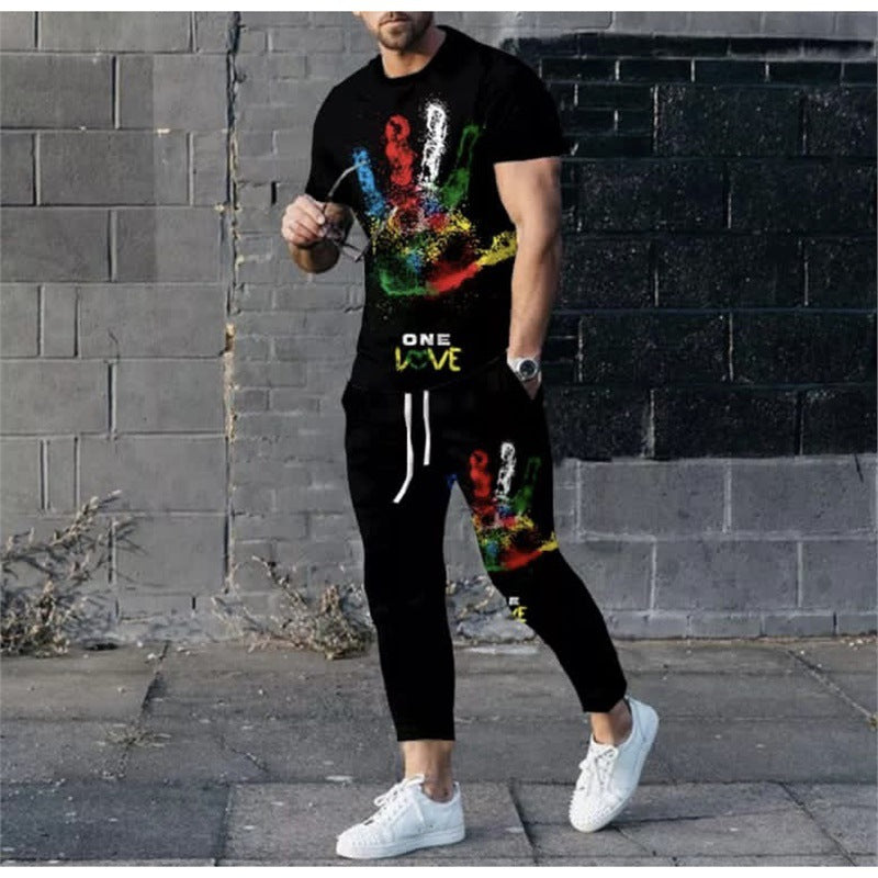 Men's stylish leisure set with dots Lisslune