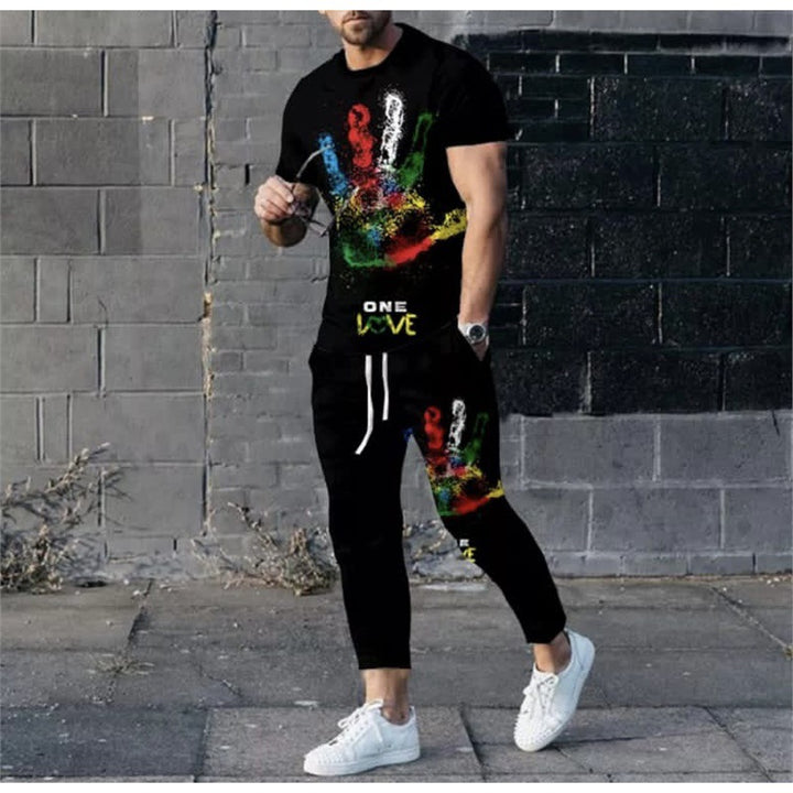 Men's stylish leisure set with dots Lisslune