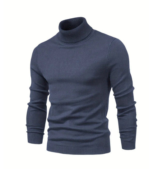 Men's chunky turtleneck sweater made of warming material with a textured surface Lisslune